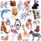20PCS Animals Embroidered Patches, Zoo Animals Iron on Patches, Cute Embroidered Panda Giraffe Lion Flamingo Squirrel Rabbit Sewing Patches DIY Appliques for Shoes Clothes Backpacks Caps